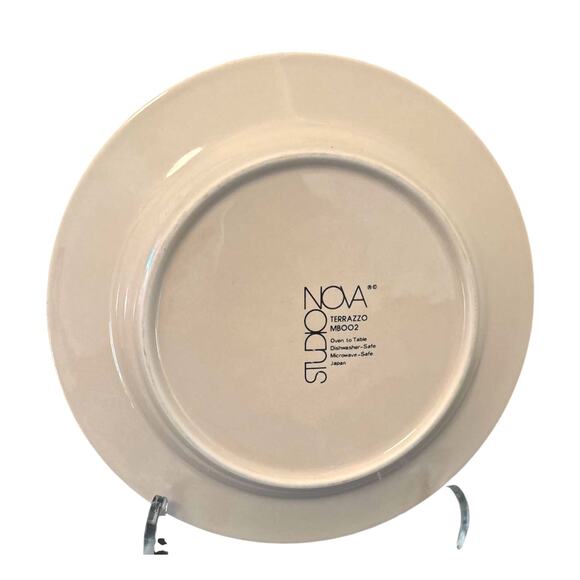Set of 4 Vintage Nova Studio Terrazzo MBOO2 Ceramic Pastel Salad Plates Japan!! - Picture 3 of 3